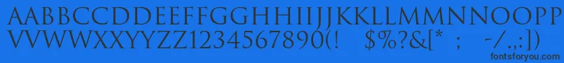 フォントRomul – 黒い文字の青い背景