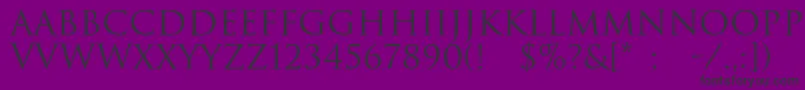 Romul-fontti – mustat fontit violetilla taustalla