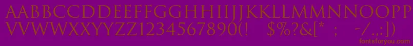 Шрифт Romul – коричневые шрифты на фиолетовом фоне