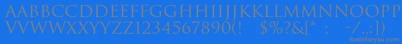 フォントRomul – 青い背景に灰色の文字