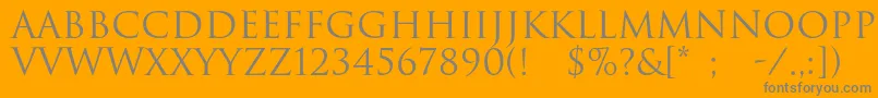 フォントRomul – オレンジの背景に灰色の文字