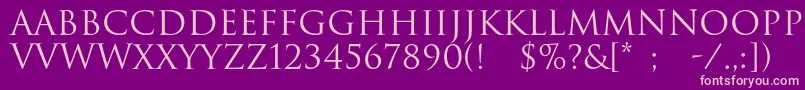 Romul Font – Pink Fonts on Purple Background