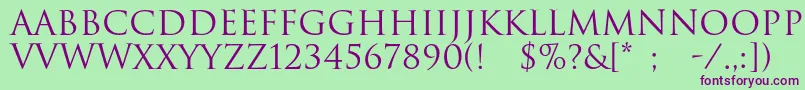 Romul Font – Purple Fonts on Green Background