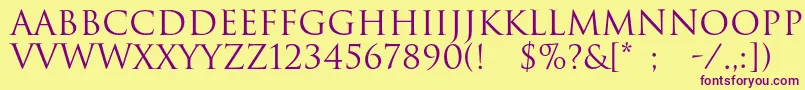 Romul Font – Purple Fonts on Yellow Background
