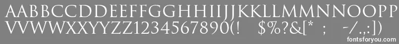 フォントRomul – 灰色の背景に白い文字