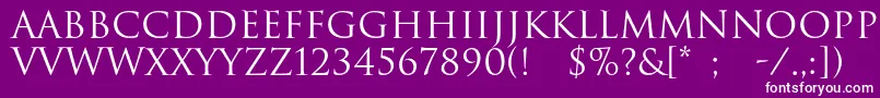 フォントRomul – 紫の背景に白い文字