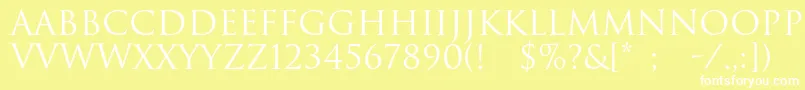 Шрифт Romul – белые шрифты на жёлтом фоне