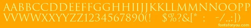 Romul Font – Yellow Fonts on Orange Background