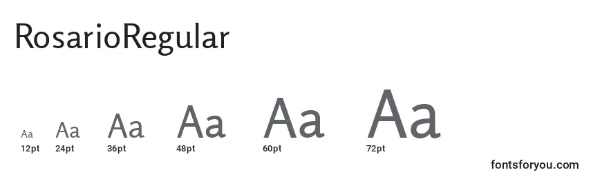 RosarioRegular Font Sizes