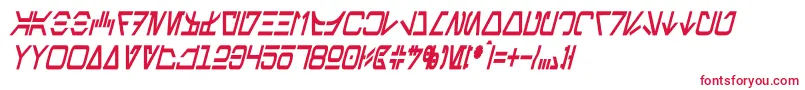 フォントAurebeshCondensedBoldItalic – 赤い文字