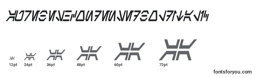AurebeshCondensedBoldItalic Font Sizes