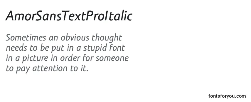 Review of the AmorSansTextProItalic Font