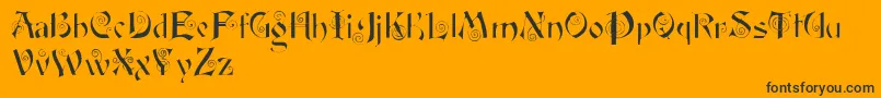 Fairyscrolldisplay Font – Black Fonts on Orange Background