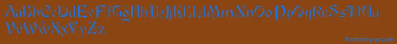 フォントFairyscrolldisplay – 茶色の背景に青い文字
