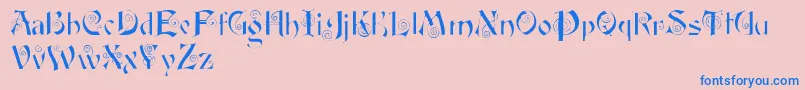 Fairyscrolldisplay Font – Blue Fonts on Pink Background