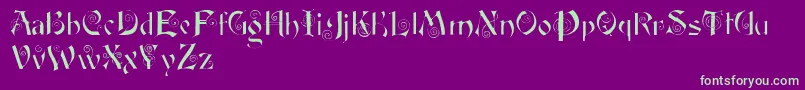 Fairyscrolldisplay Font – Green Fonts on Purple Background