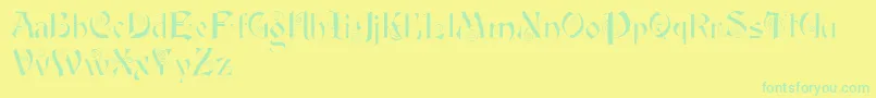 Czcionka Fairyscrolldisplay – zielone czcionki na żółtym tle