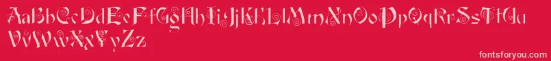 Fairyscrolldisplay Font – Pink Fonts on Red Background