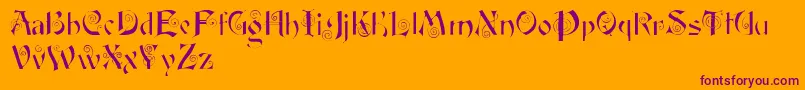 Fairyscrolldisplay Font – Purple Fonts on Orange Background