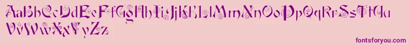 Fairyscrolldisplay Font – Purple Fonts on Pink Background