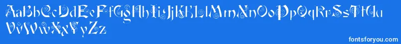 Fairyscrolldisplay Font – White Fonts on Blue Background