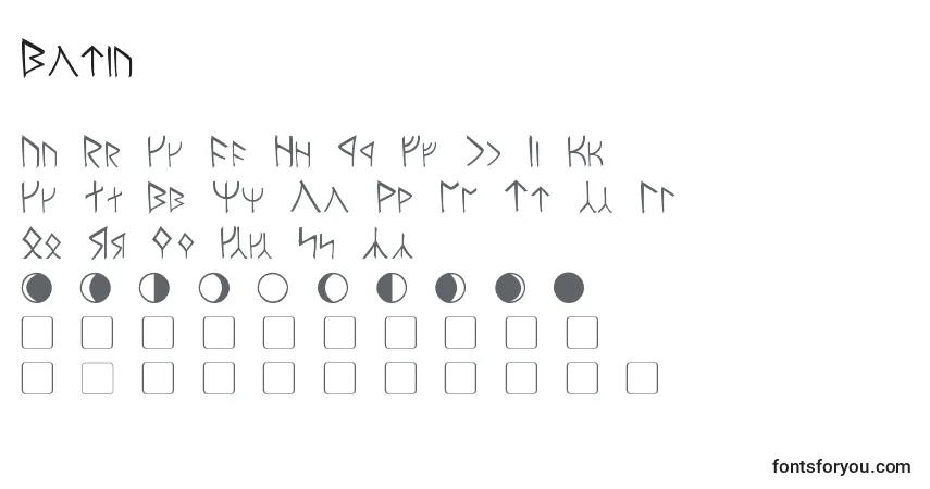 Schriftart Moria (42121) – Alphabet, Zahlen, spezielle Symbole