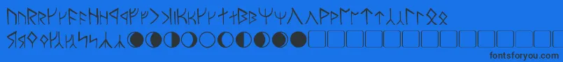 フォントMoria – 黒い文字の青い背景
