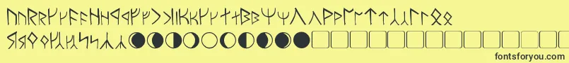 Moria Font – Black Fonts on Yellow Background