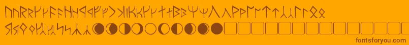 Moria Font – Brown Fonts on Orange Background