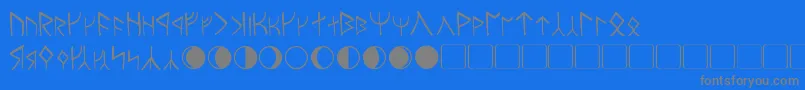 Weitere Informationen zur Moria-Schriftart Moria-Schriftart – Graue Schriften auf blauem Hintergrund