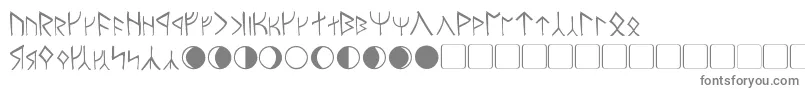 フォントMoria – 白い背景に灰色の文字