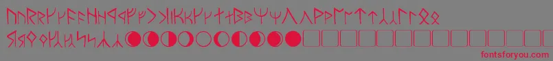 Moria Font – Red Fonts on Gray Background