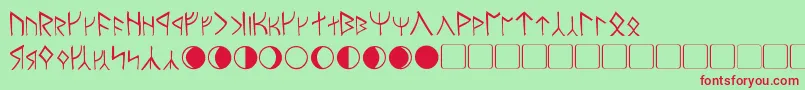 Moria Font – Red Fonts on Green Background