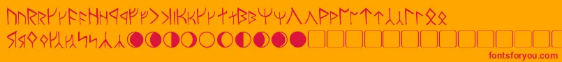 Moria Font – Red Fonts on Orange Background