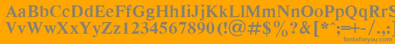 Czcionka RespectBold.001.001 – szare czcionki na pomarańczowym tle