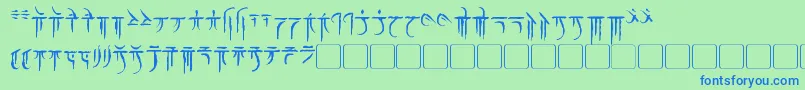 Iokharic Font – Blue Fonts on Green Background