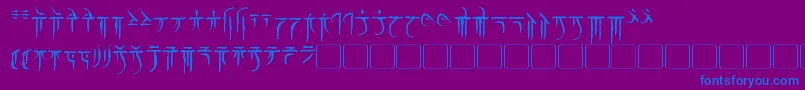 Iokharic Font – Blue Fonts on Purple Background