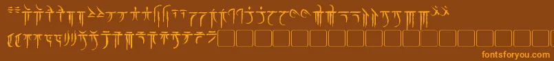 Iokharic Font – Orange Fonts on Brown Background