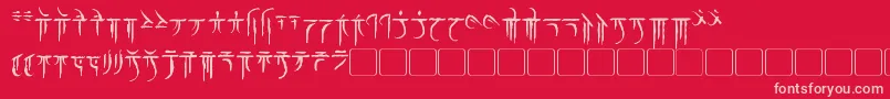 Iokharic Font – Pink Fonts on Red Background