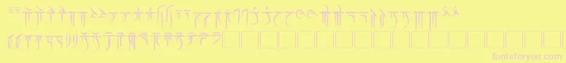 Iokharic Font – Pink Fonts on Yellow Background