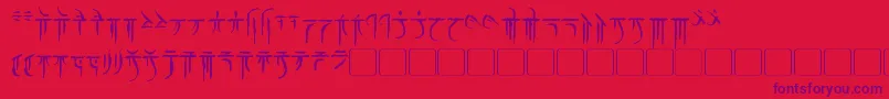 Iokharic Font – Purple Fonts on Red Background