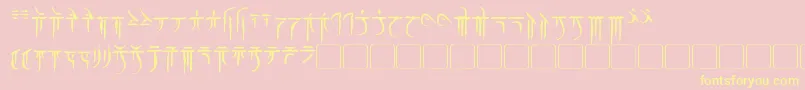 Iokharic Font – Yellow Fonts on Pink Background