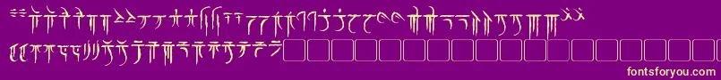 Iokharic Font – Yellow Fonts on Purple Background