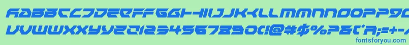 フォントRoyalsamuraicondital – 青い文字は緑の背景です。