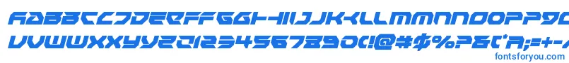 フォントRoyalsamuraicondital – 白い背景に青い文字