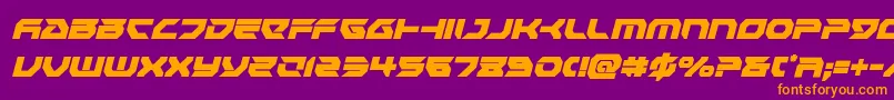 フォントRoyalsamuraicondital – 紫色の背景にオレンジのフォント