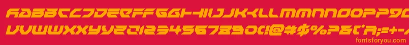 フォントRoyalsamuraicondital – 赤い背景にオレンジの文字