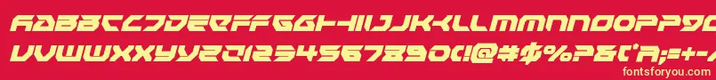 フォントRoyalsamuraicondital – 黄色の文字、赤い背景