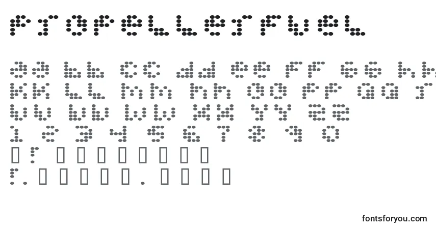 Propellerfuel-fontti – aakkoset, numerot, erikoismerkit