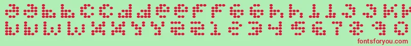 フォントPropellerfuel – 赤い文字の緑の背景